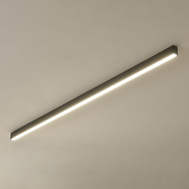 Metal Linear Flush Mount Fixture Modern Flush Light Fixture in Black