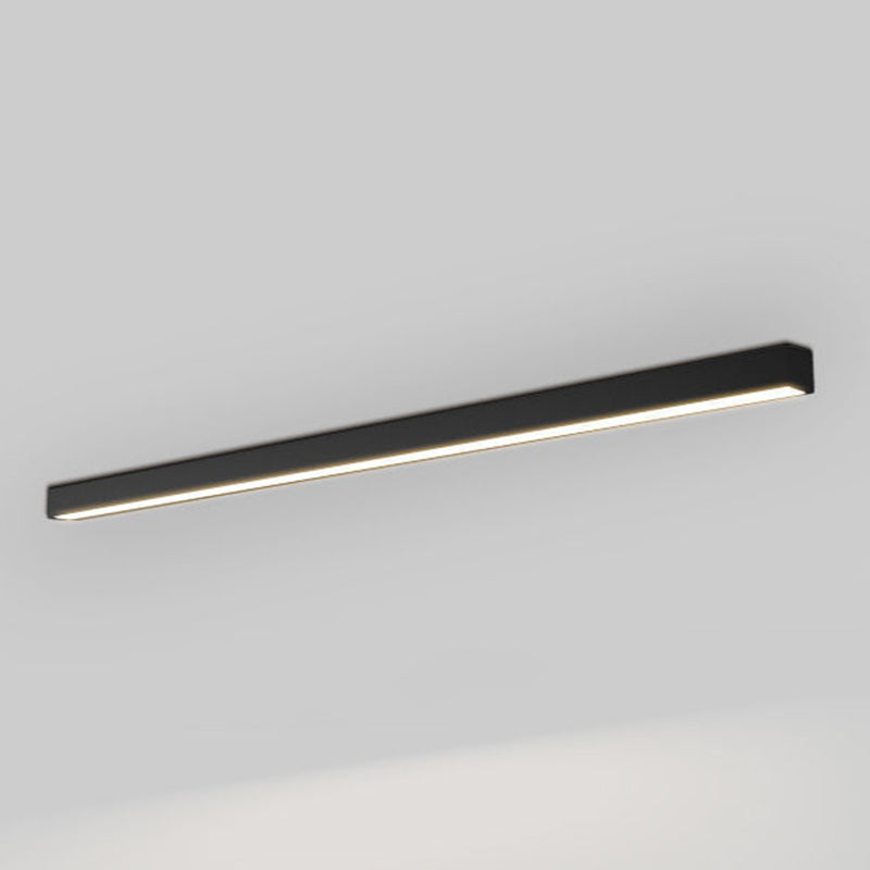 Metal Linear Flush Mount Fixture Modern Flush Light Fixture in Black