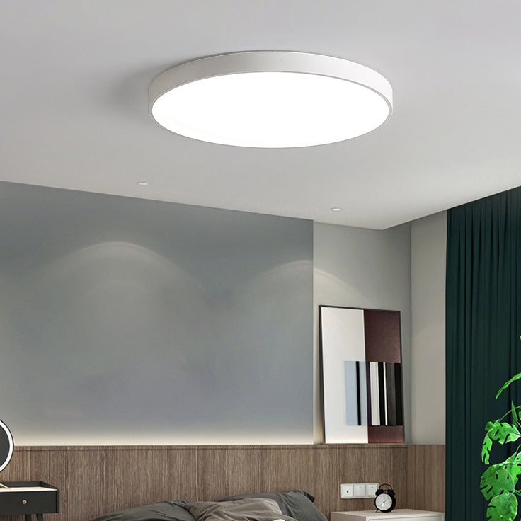 Minimalism Ceiling Light Fixture White Flush Mount with Metal for Bedroom