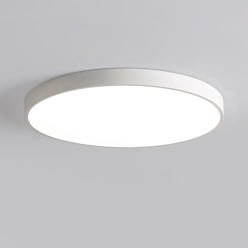 Minimalism Ceiling Light Fixture White Flush Mount with Metal for Bedroom