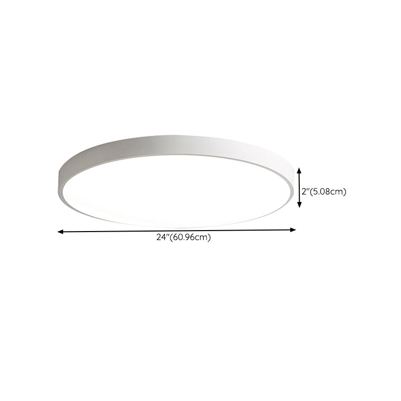 Minimalism Ceiling Light Fixture White Flush Mount with Metal for Bedroom