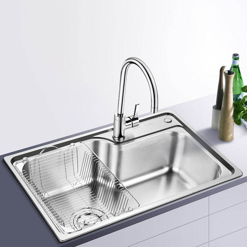 Stainless Steel Kitchen Sink Drop-In Single Bowl Kitchen Sink