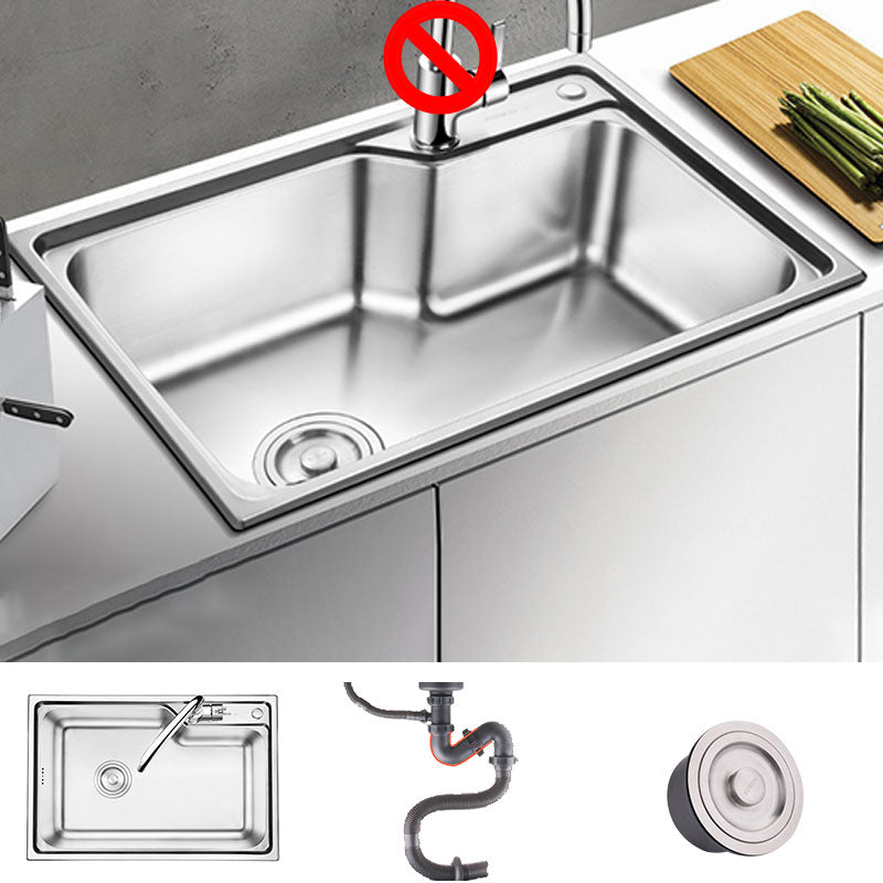 Stainless Steel Kitchen Sink Drop-In Single Bowl Kitchen Sink