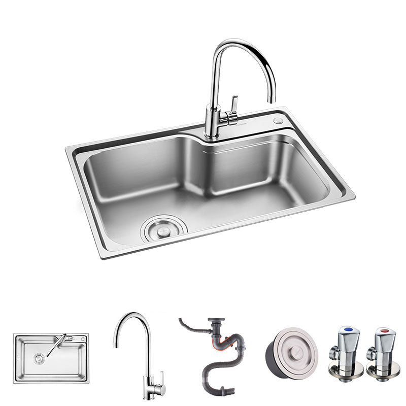 Stainless Steel Kitchen Sink Drop-In Single Bowl Kitchen Sink