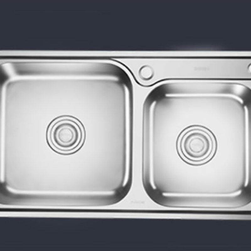 Double Basin Kitchen Sink Modern Stainless Steel Kitchen Sink with Drain Assembly