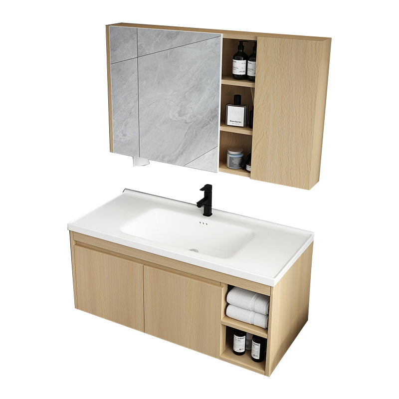 Mid Century Modern Bathroom Sink Vanity Wall Mount Bathroom Vanity with Mirror