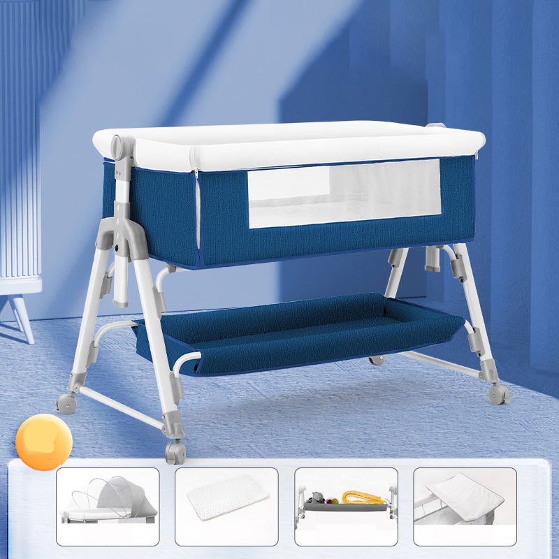 Metal Rocking Newborn Bedside Sleeper Foldable Rectangle  Bedside Crib