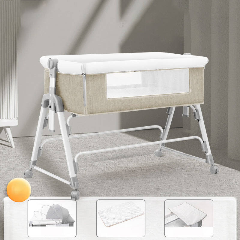 Metal Rocking Newborn Bedside Sleeper Foldable Rectangle  Bedside Crib