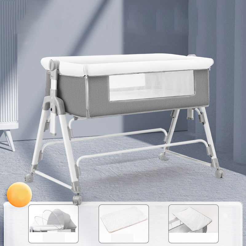 Metal Rocking Newborn Bedside Sleeper Foldable Rectangle  Bedside Crib