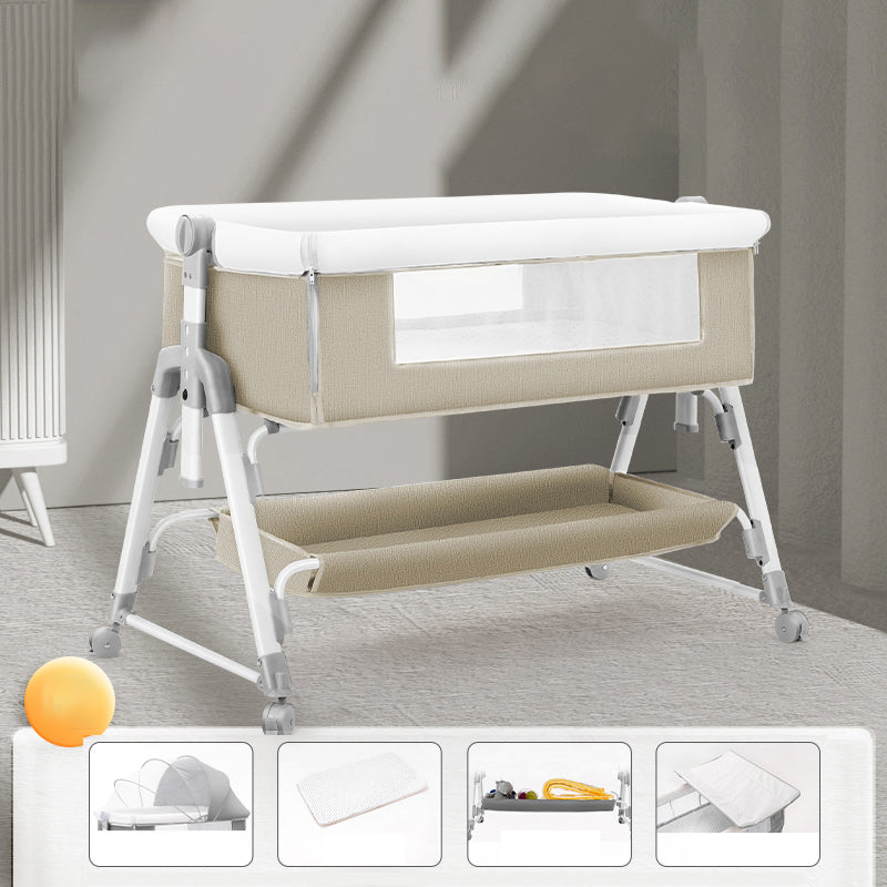 Metal Rocking Newborn Bedside Sleeper Foldable Rectangle  Bedside Crib