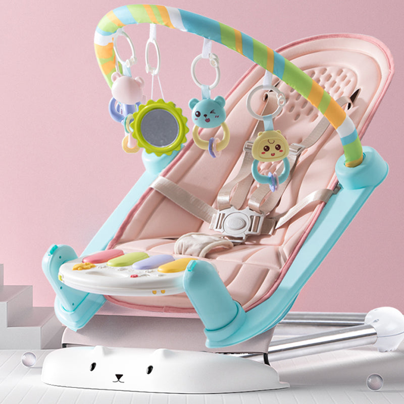 Metal Rocking Baby Crib Cradle Electric Oval Cradle With  Toys