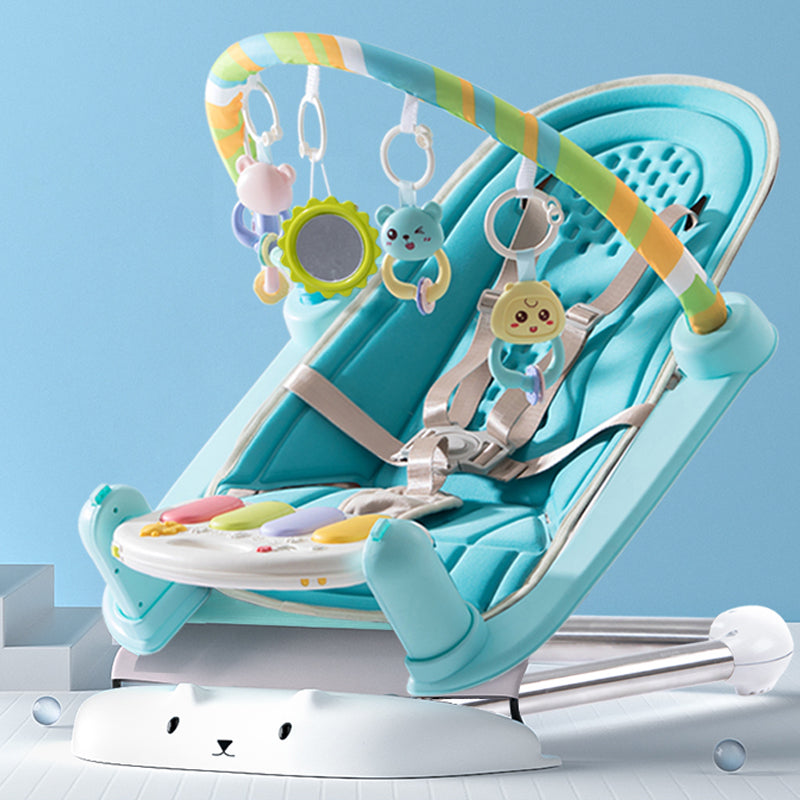 Metal Rocking Baby Crib Cradle Electric Oval Cradle With  Toys