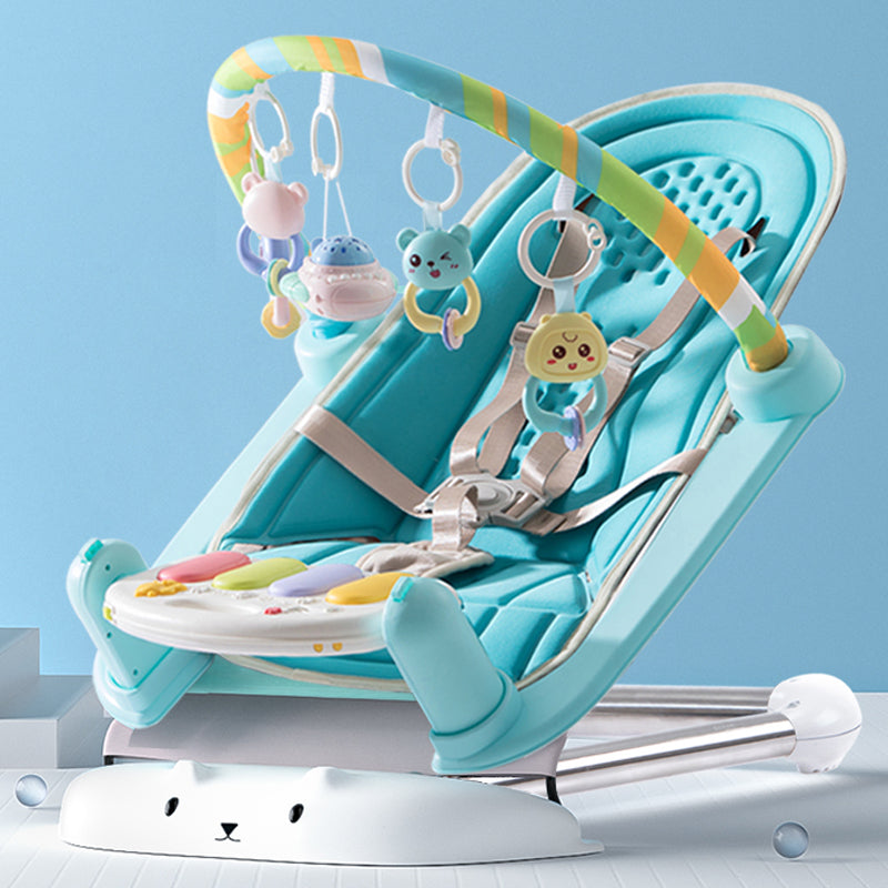 Metal Rocking Baby Crib Cradle Electric Oval Cradle With  Toys