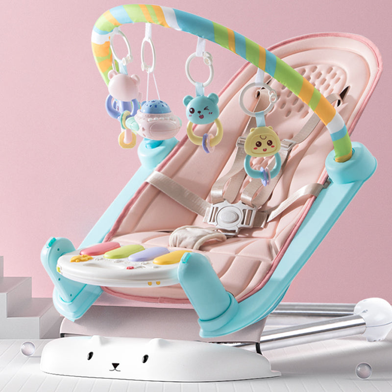 Metal Rocking Baby Crib Cradle Electric Oval Cradle With  Toys