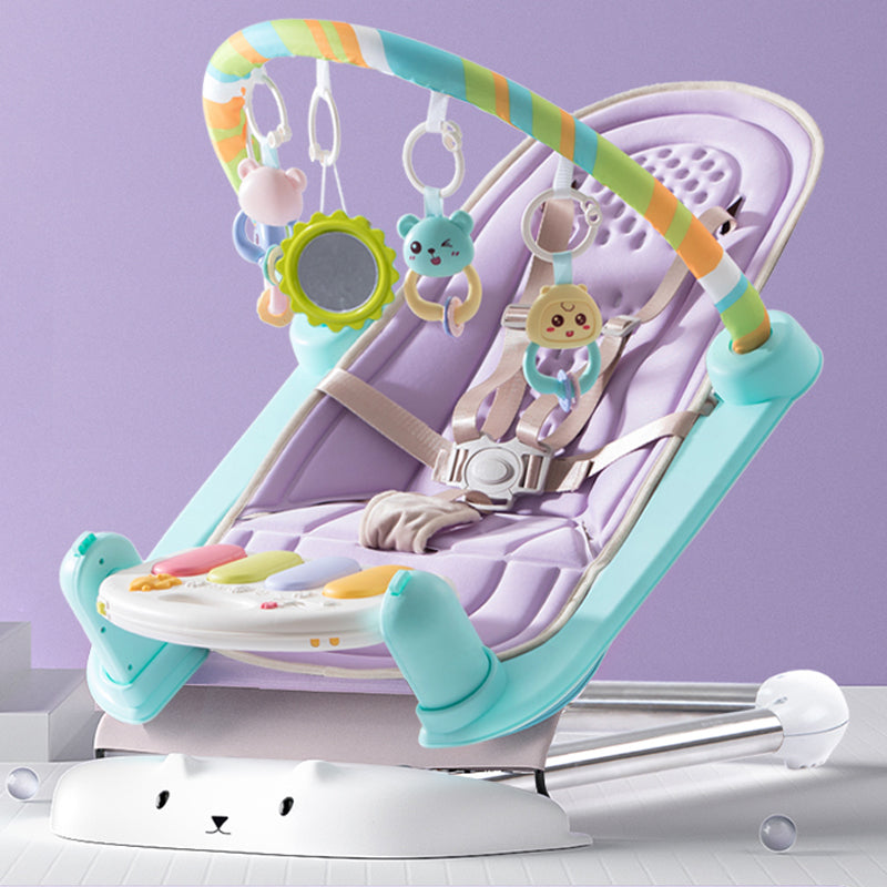 Metal Rocking Baby Crib Cradle Electric Oval Cradle With  Toys