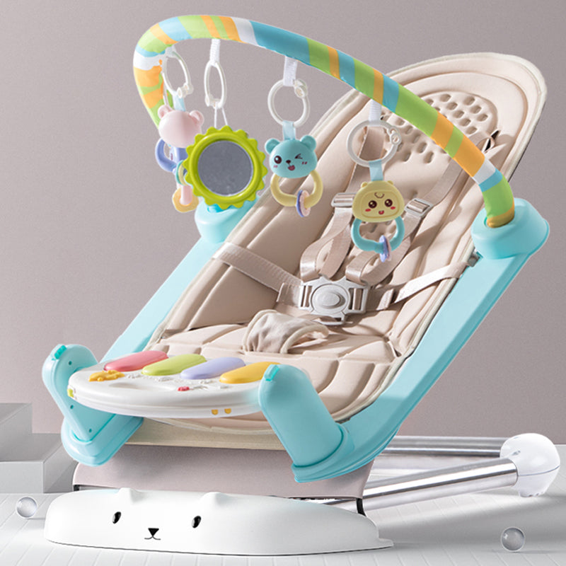 Metal Rocking Baby Crib Cradle Electric Oval Cradle With  Toys