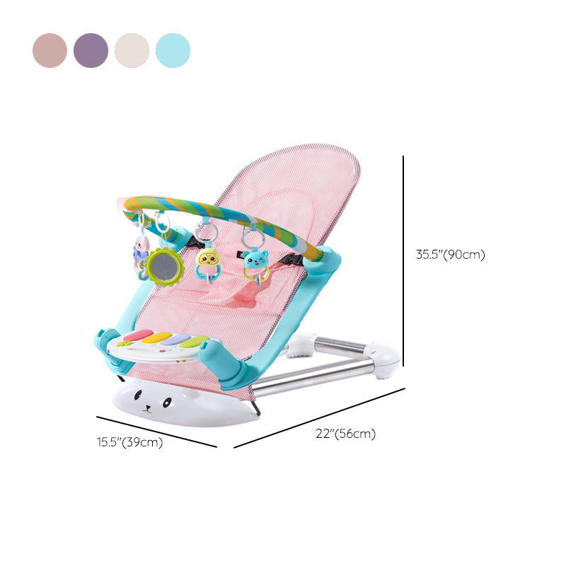 Metal Rocking Baby Crib Cradle Electric Oval Cradle With  Toys