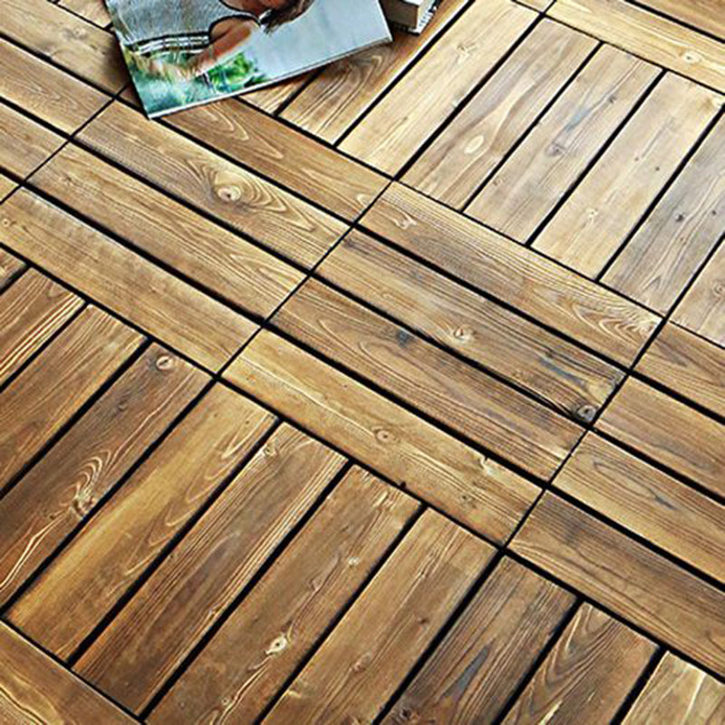 Modern Flooring Planks Click-Locking Smooth Hardwood Deck Tiles for Patio