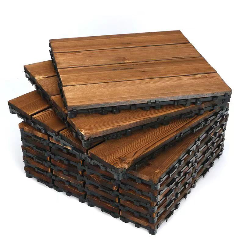 Modern Flooring Planks Click-Locking Smooth Hardwood Deck Tiles for Patio