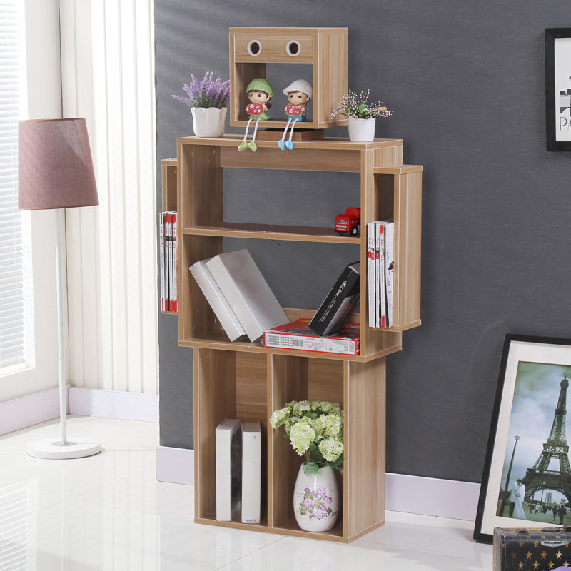 Contemporary Manufactured Wood Shelf Open Back Standard Kids Bookcase
