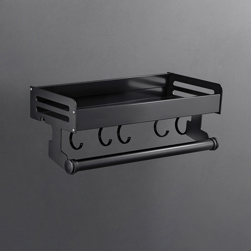 Matte Black Modern Bathroom Accessory Set, Set of 2, Bath Shelf