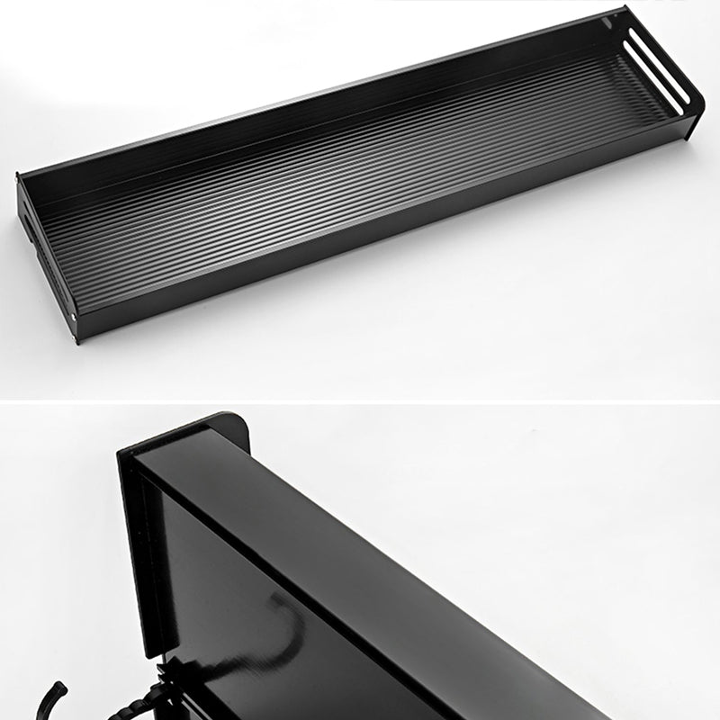 Matte Black Modern Bathroom Accessory Set, Set of 2, Bath Shelf