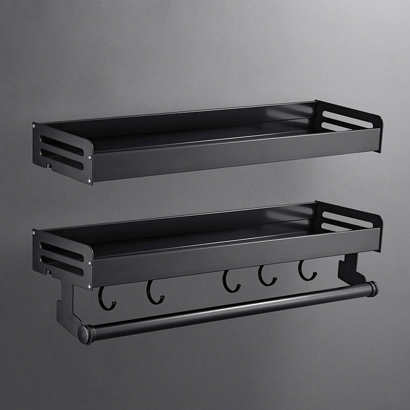 Matte Black Modern Bathroom Accessory Set, Set of 2, Bath Shelf