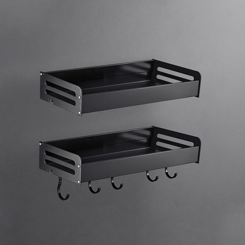 Matte Black Modern Bathroom Accessory Set, Set of 2, Bath Shelf