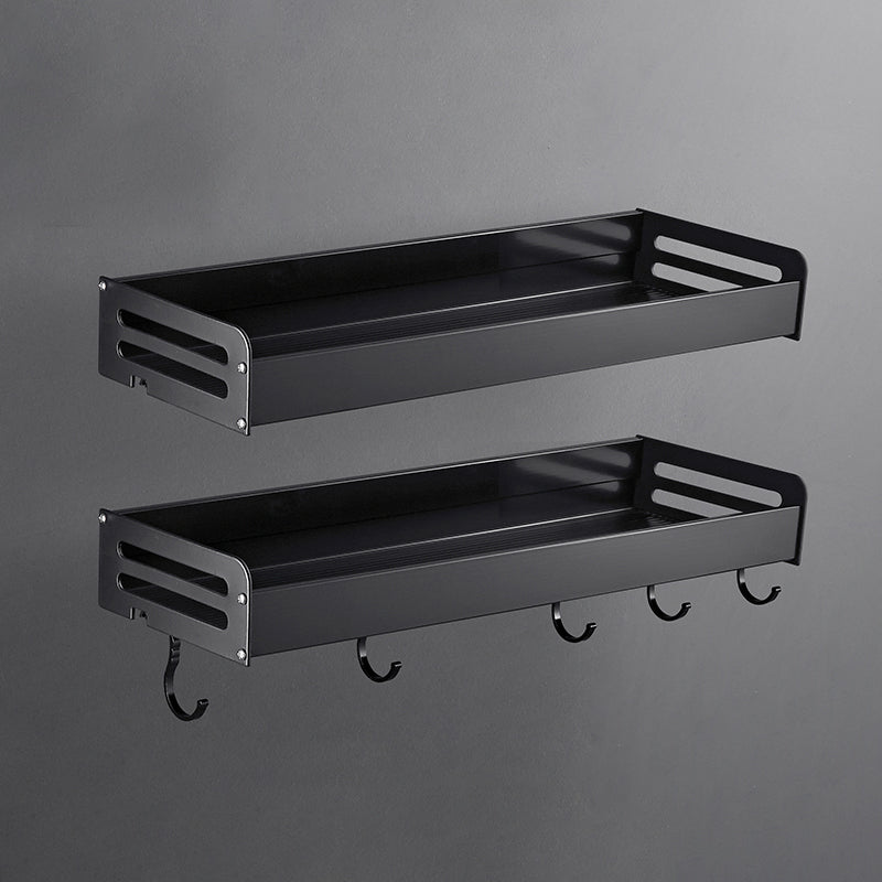 Matte Black Modern Bathroom Accessory Set, Set of 2, Bath Shelf