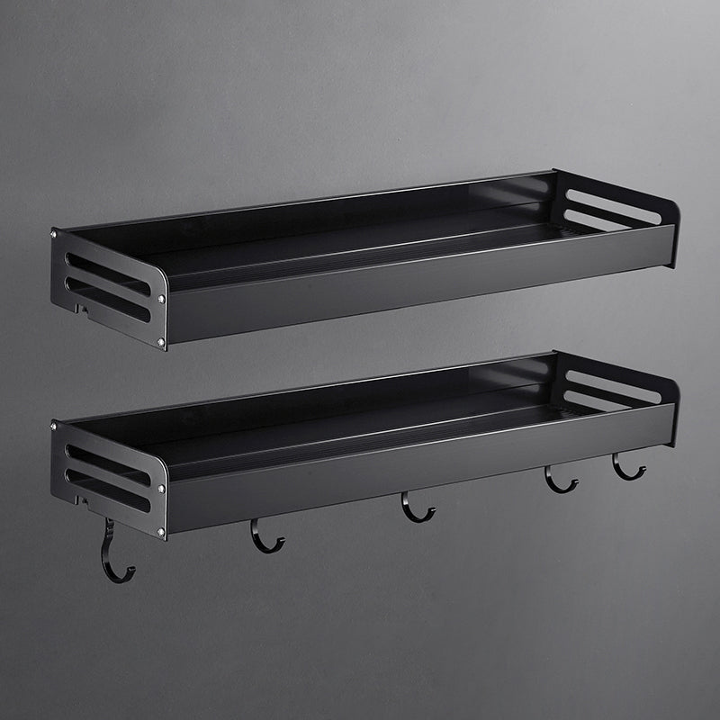 Matte Black Modern Bathroom Accessory Set, Set of 2, Bath Shelf