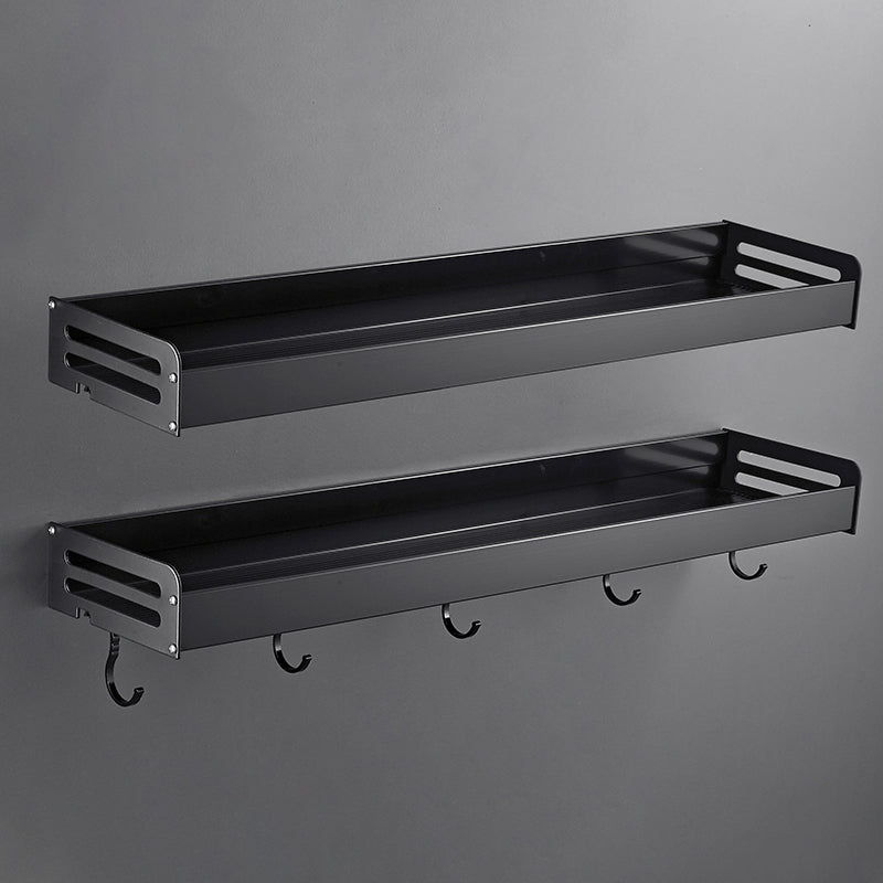 Matte Black Modern Bathroom Accessory Set, Set of 2, Bath Shelf