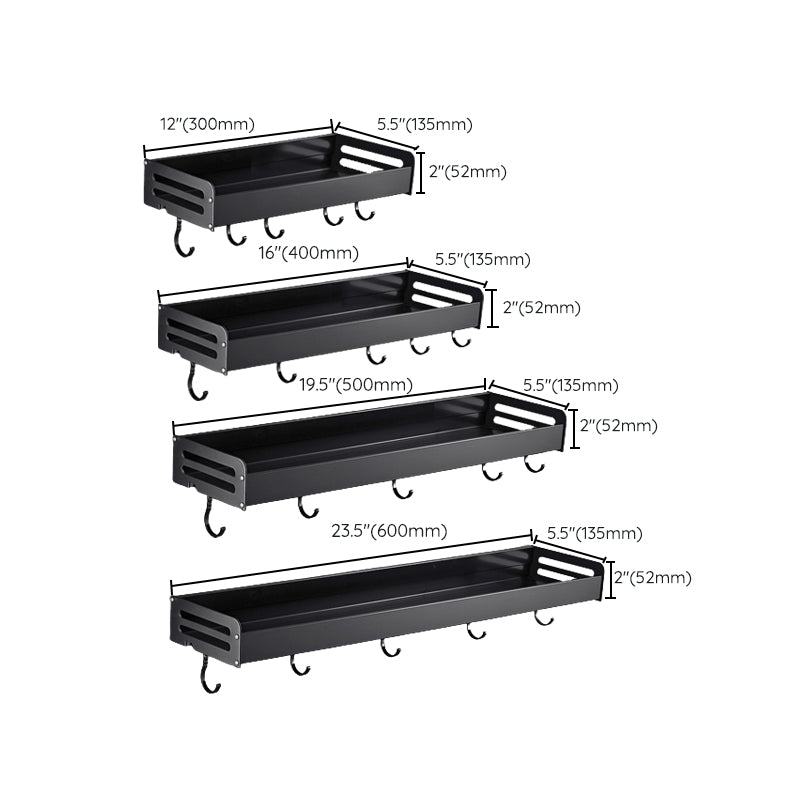 Matte Black Modern Bathroom Accessory Set, Set of 2, Bath Shelf