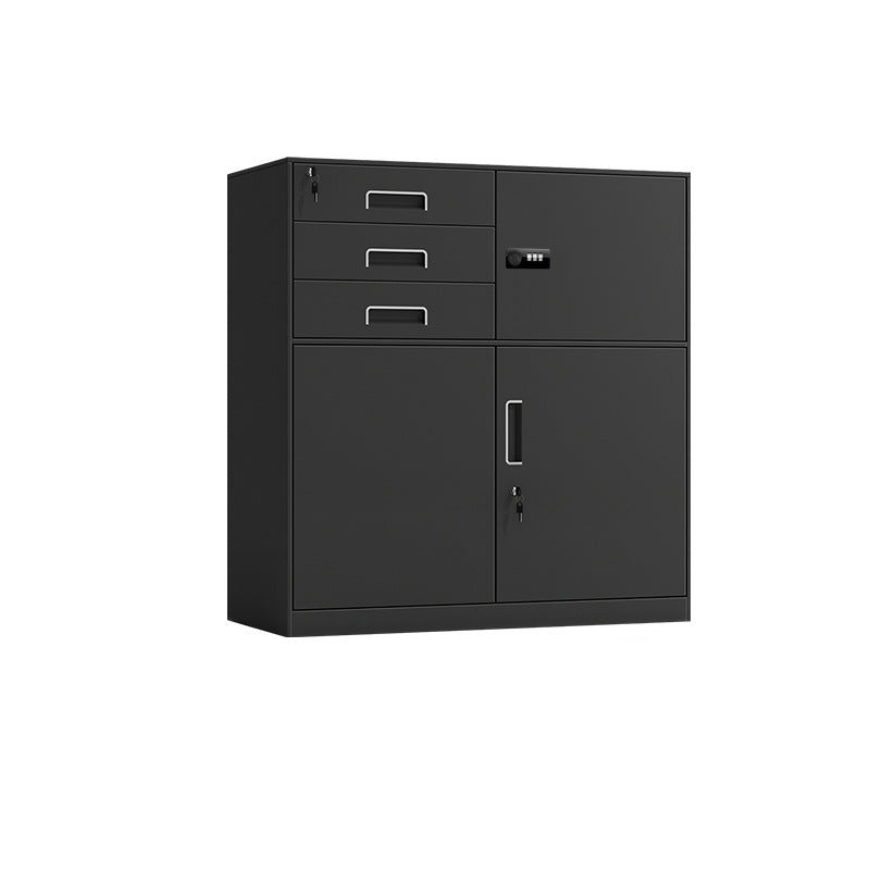 Contemporary File Cabinet Metal Frame Key Lock Lateral File Cabinet for Office