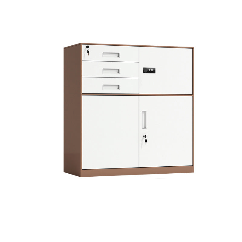 Contemporary File Cabinet Metal Frame Key Lock Lateral File Cabinet for Office