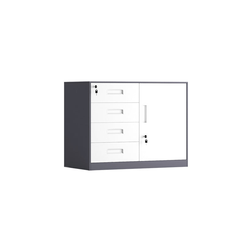 Contemporary File Cabinet Metal Frame Key Lock Lateral File Cabinet for Office