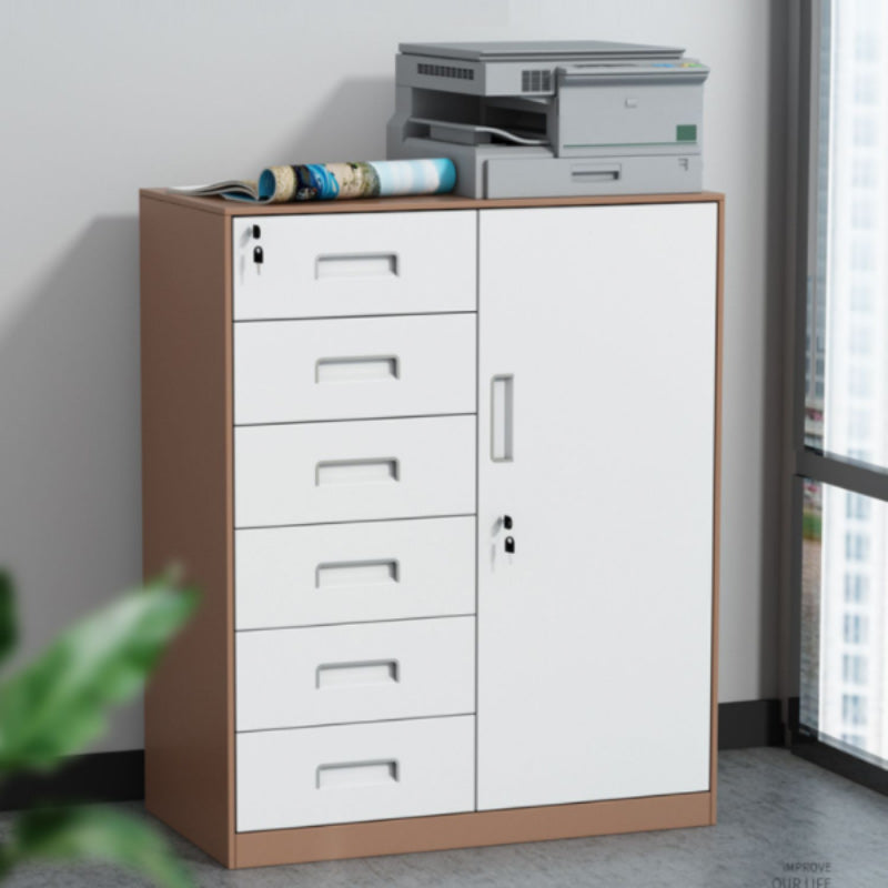 Contemporary File Cabinet Metal Frame Key Lock Lateral File Cabinet for Office