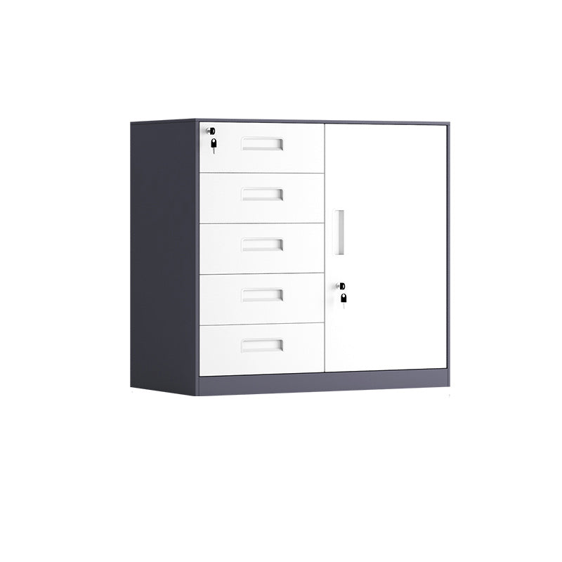 Contemporary File Cabinet Metal Frame Key Lock Lateral File Cabinet for Office