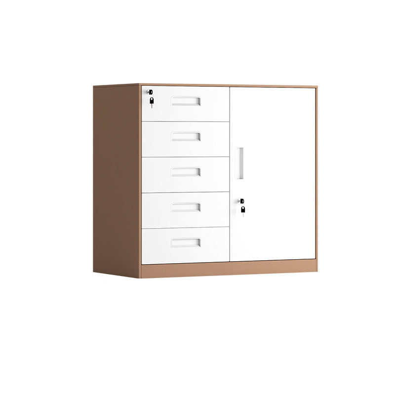 Contemporary File Cabinet Metal Frame Key Lock Lateral File Cabinet for Office