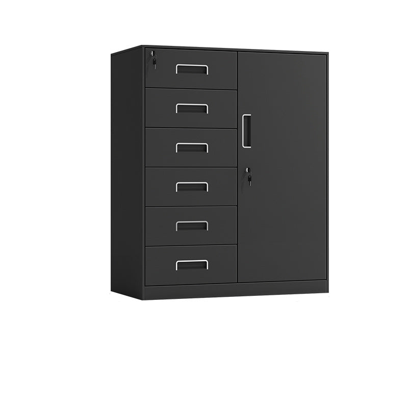 Contemporary File Cabinet Metal Frame Key Lock Lateral File Cabinet for Office