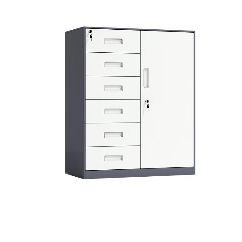 Contemporary File Cabinet Metal Frame Key Lock Lateral File Cabinet for Office