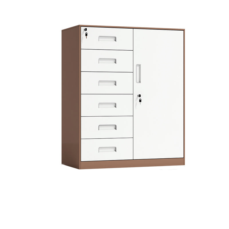 Contemporary File Cabinet Metal Frame Key Lock Lateral File Cabinet for Office