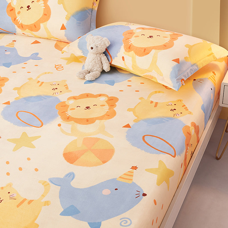 Sheet Sets Flannel Cartoon Printed Breathable Super Soft Wrinkle Resistant Bed Sheet Set