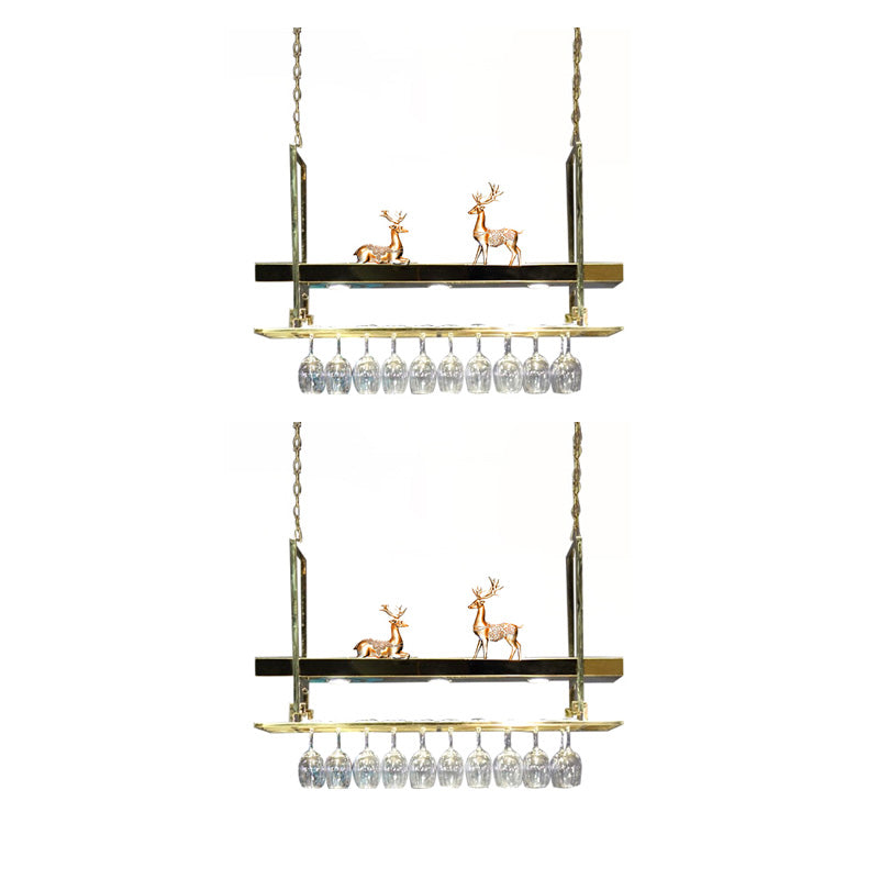 Stainless Steel Wine Rack Modern Hanging Wine Rack Holder in Gold