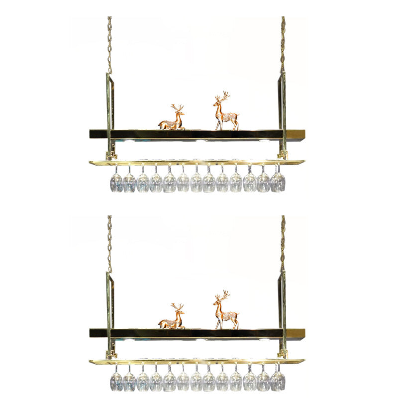 Stainless Steel Wine Rack Modern Hanging Wine Rack Holder in Gold