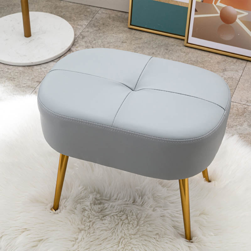 Glam Oval Seating Bench Cushioned Backless Entryway and Bedroom Bench