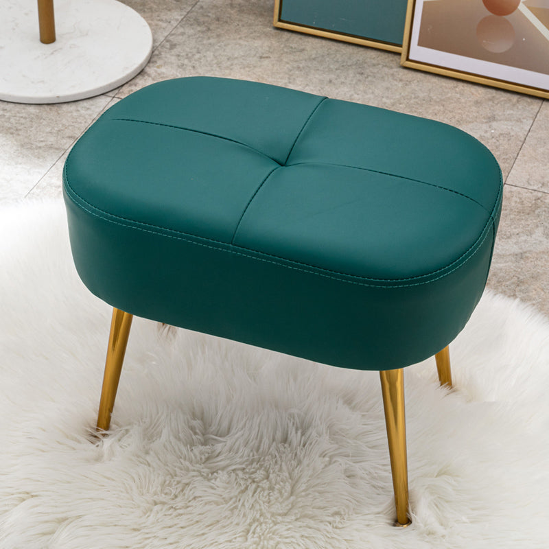 Glam Oval Seating Bench Cushioned Backless Entryway and Bedroom Bench