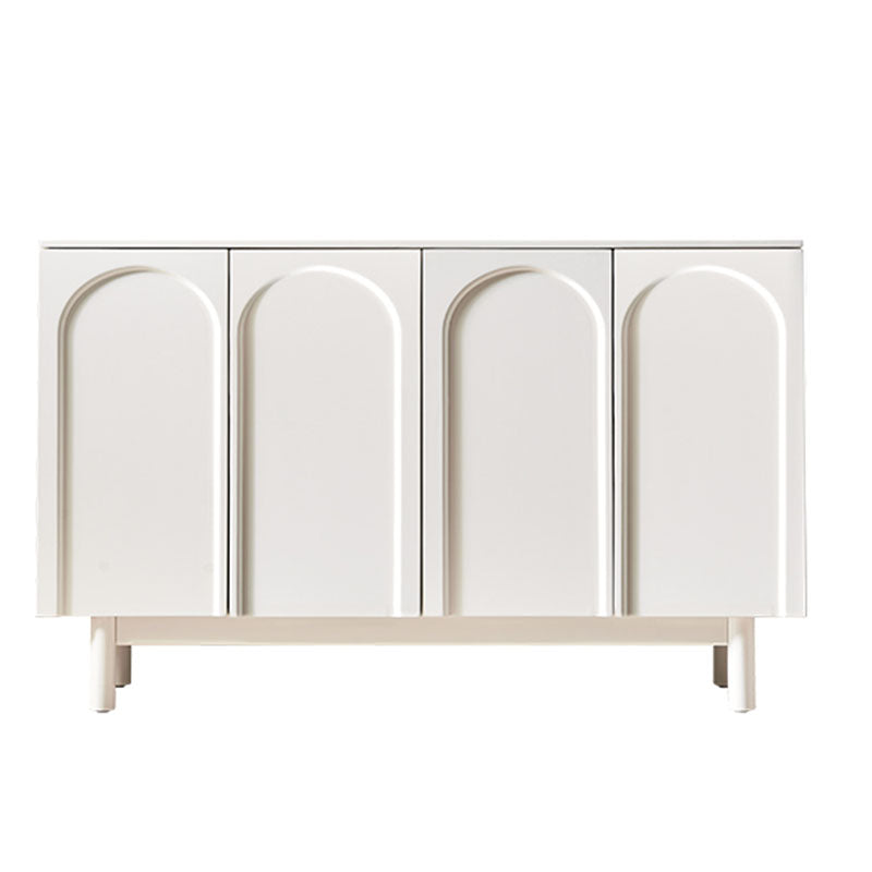 White Simple Style Sideboard Cabinet Engineered Wood Buffet Table