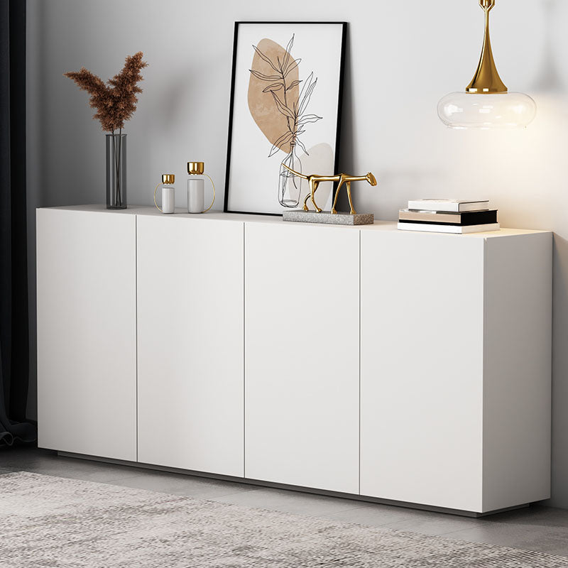 White Sideboard Cabinet Contemporary Style 34.6" High Buffet Stand