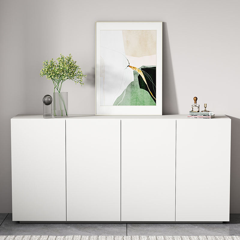 White Sideboard Cabinet Contemporary Style 34.6" High Buffet Stand