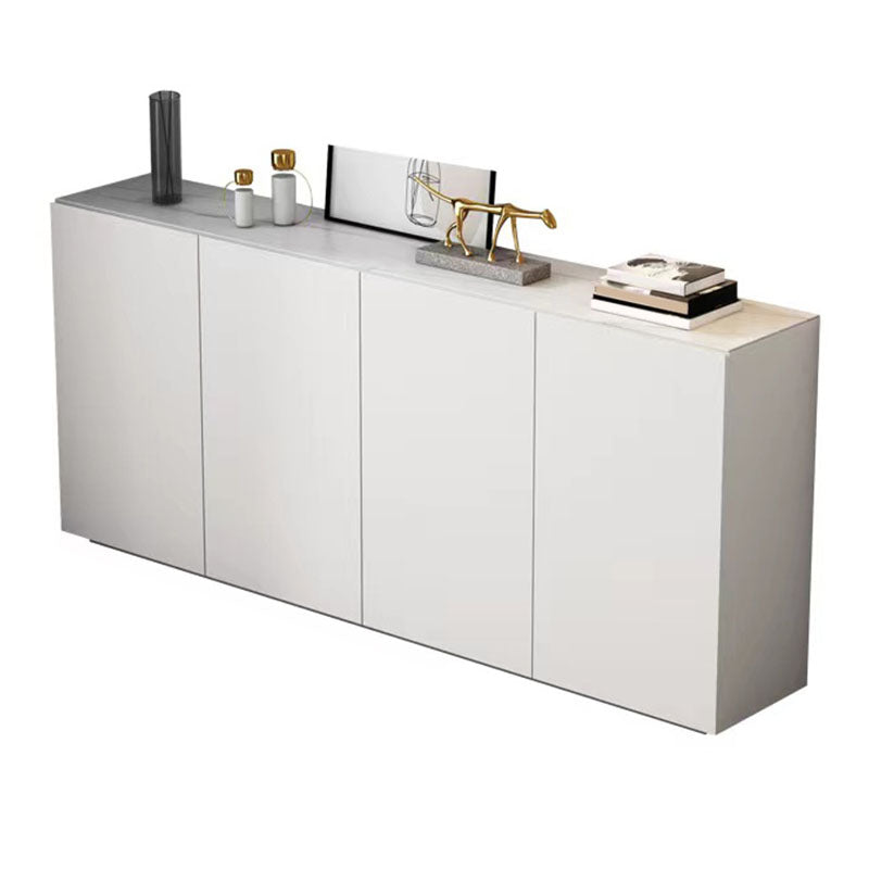 White Sideboard Cabinet Contemporary Style 34.6" High Buffet Stand